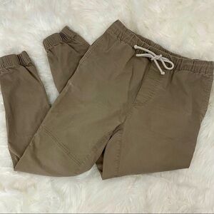 Divided Cargo Pants with Drawstring and Elastic Cuff, Tan, Size 28